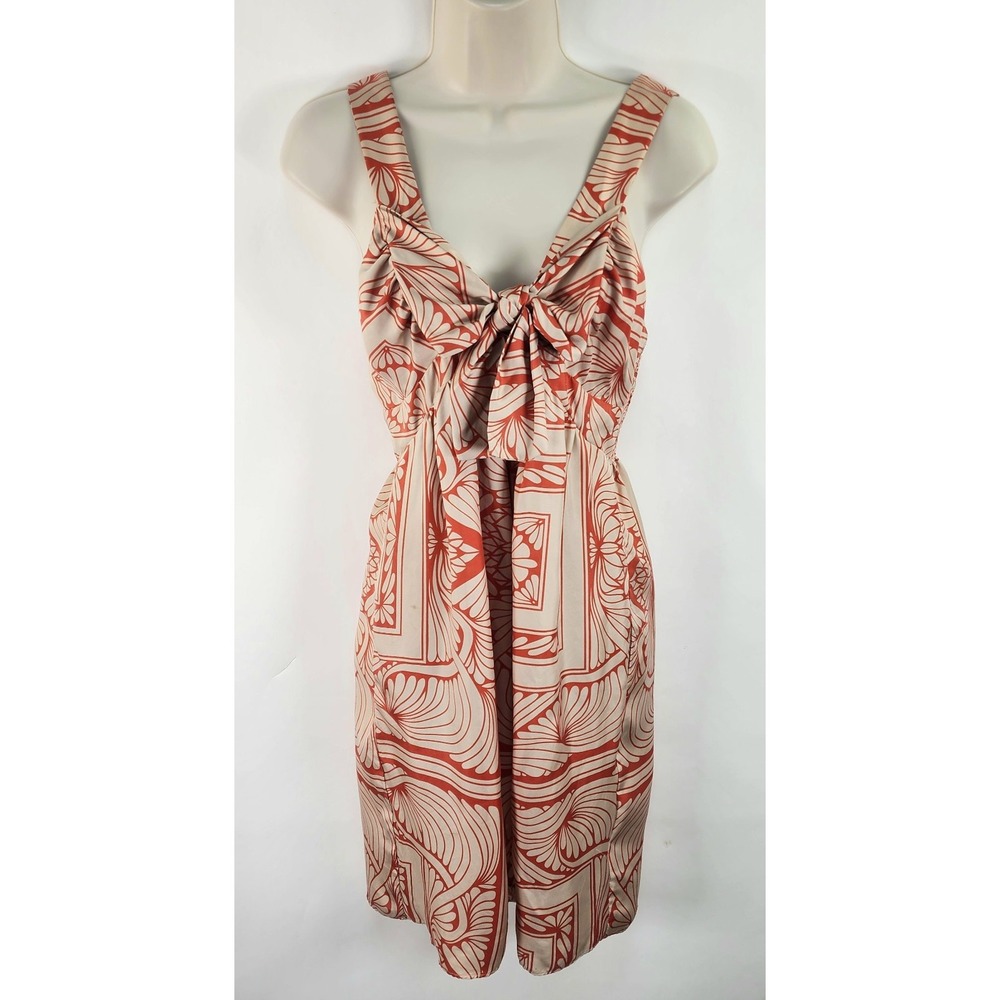 Hype Silk Sleeveless Tank Dress Women's 6 Mini Pockets Orange Tan Tesort Wear